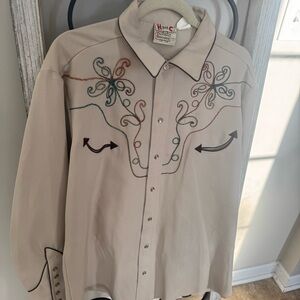 H‎ Bar C California Ranchwear Coronado Embroidered Western Shirt 17½ USA